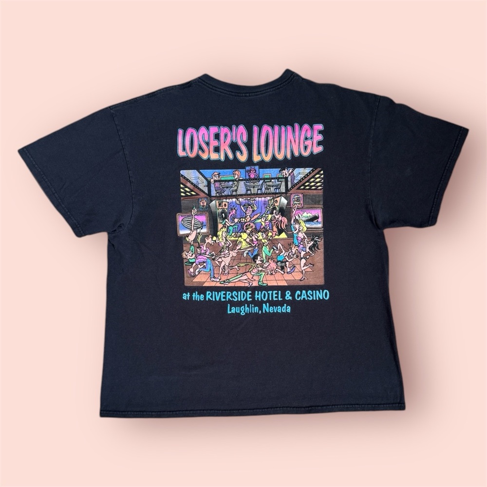 Black Graphic T-Shirt with Colorful Print Losers Lounge